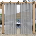 thumbnail image 1 of DONGPAI Linen Outdoor Sheer Curtains for Patio Waterproof 52 x 96inch Grommet Voile Drape, Gray, 1 Panel, 1 of 7