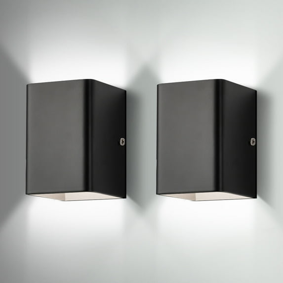 DONGPAI Modern LED Wall Sconce Lights Up Down Wall Mount Light 5W Hallway Wall Lighting for Living Room Bedroom Hallway Corridor, Cold White, 2 Pack