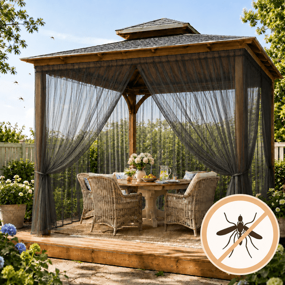 DONGPAI Mosquito Net for Patio Garden Mesh Screen Barrier, Super Dense Patio Netting for Balcony Porch Protecting DIY Size Adjustable, 1 Panel