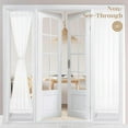 thumbnail image 1 of DONGPAI Non-See-Through Sidelight French Door Curtains, Rod Pocket Privacy Sheer Curtains for Glass Door Window Kitchen Door Curtain, 25"x 40", 1 Panel, 1 of 6