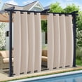 thumbnail image 1 of DONGPAI Outdoor Curtain for Patio Waterproof 52 x 84 Inch Windproof Thermal Insulated Top and Bottom Grommets Light Blocking Outside Curtains Keep Privacy for Yard/Porch, 1 Panel, Cream, 1 of 8