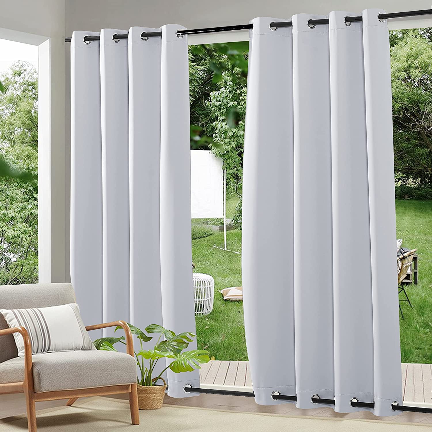 DONGPAI Outdoor Curtain for Patio Waterproof Windproof Thermal