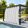 thumbnail image 1 of DONGPAI 100" Wide Outdoor Curtains for Patio Waterproof Blackout Privacy UV Resistant with Top and Bottom Grommet for Porch, Gazebo, Pergola, 100"x 96", White, 1 Panel, 1 of 9