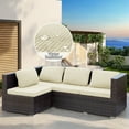 thumbnail image 1 of DONGPAI Outdoor Cushion Covers Waterproof for Patio Furniture, Stretch Couch Cushion Slipcovers 1-Piece Jacquard Sofa Seat Protector, Replacement Rectangle Cover for Sectional RV, Beige, 1 Seat, 1 of 7