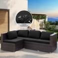thumbnail image 1 of DONGPAI Outdoor Cushion Covers Waterproof for Patio Furniture, Stretch Couch Cushion Slipcovers 1-Piece Jacquard Sofa Seat Protector, Replacement Rectangle Cover for Sectional RV, Black, 1 Seat, 1 of 7