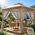 thumbnail image 1 of DONGPAI Outdoor Mosquito Netting for Patio - DIY Cut to Size High Density Bug Screen Mesh Lightweight Outdoor Sheer Curtains for Gazebo Pergola Porch - Rod Pocket Hang, 5.2 ft x 10 ft (1 Panel), 1 of 10