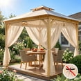 thumbnail image 1 of DONGPAI Outdoor Mosquito Netting for Patio - DIY Cut to Size High Density Bug Screen Mesh Lightweight Outdoor Sheer Curtains for Gazebo Pergola Porch - Rod Pocket Hang, 5.2 ft x 10 ft (1 Panel), 1 of 10