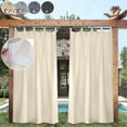thumbnail image 1 of DONGPAI Outdoor Patio Curtains Waterproof 52" x 96" Blackout Tab Top Privacy Thermal Insulated Curtains for Pergola Porch, 1 Panel, Beige, 1 of 8