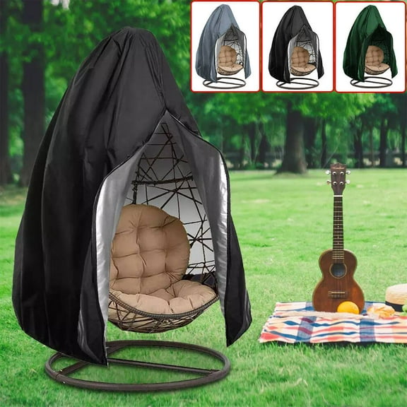 DONGPAI Patio Egg Chair Covers Waterproof,Durable Large Wicker Egg Swing Chair Covers with Zipper Fits Most Outdoor Single Swing Egg Chair Dust Protector, 75'' H x 45'' D