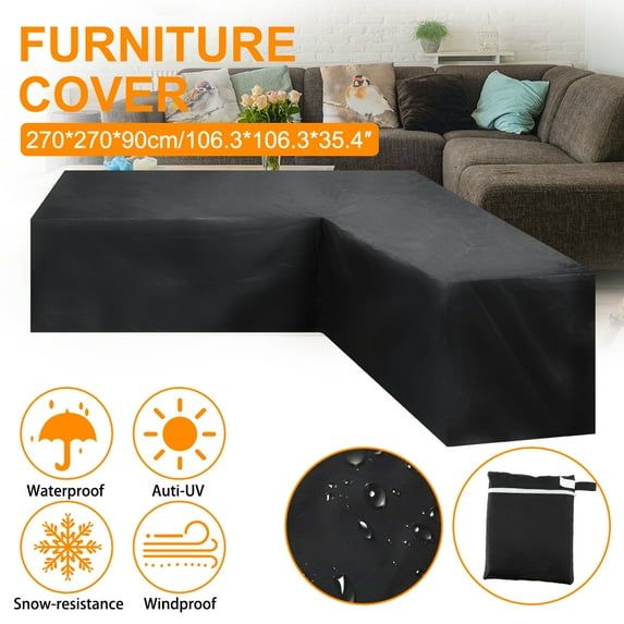 DONGPAI Patio Sectional Furniture Cover V Shaped Sofa Cover Waterproof Dustproof UV Resistant Outdoor Veranda Oxford Furniture Sofa Set Cover Couch Protector