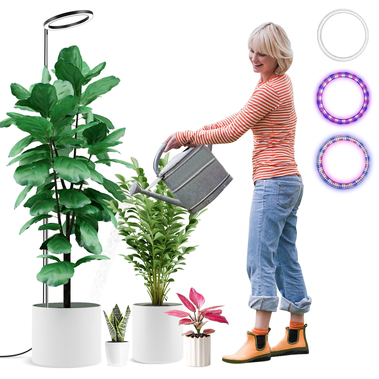 DONGPAI Plant Grow Light, 72 LEDs Full Spectrum Plant Light for Indoor Plants, Height Adjustable Automatic Timer Dimmable Brightness, Ideal for Tall Plants