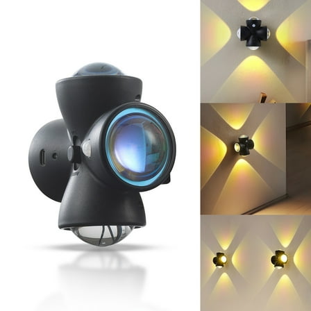 DONGPAI Rechargeable LED Night Light with Motion Sensor, 4-Head Wireless Wall Sconces Magnetic Mount Battery Operated Wall lights for Stairs, Hallways, Bedrooms, Corridors