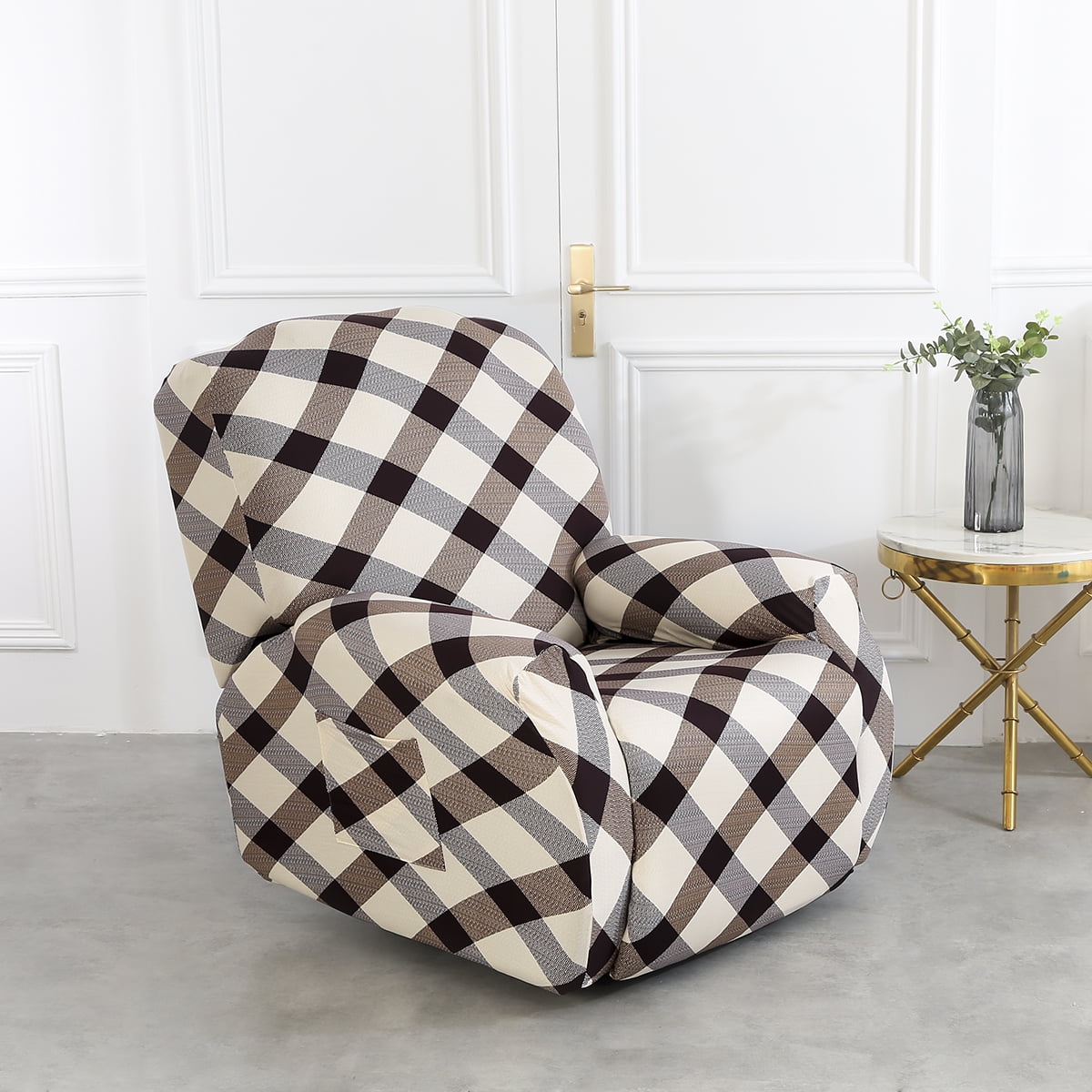DONGPAI Recliner Covers Stretch Recliner Chair Covers 4 Pieces with Pocket Reclining Chair Furniture Covers for Recliners Jacquard Recliner Slipcovers for Large Recliner Walmart