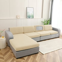 DONGPAI Stretch Couch Cushion Cover Waterproof Extra Large Sofa Cushion Cover Sofa Seat Slipcover Furniture Protector for Living room, 1 Piece, Beige