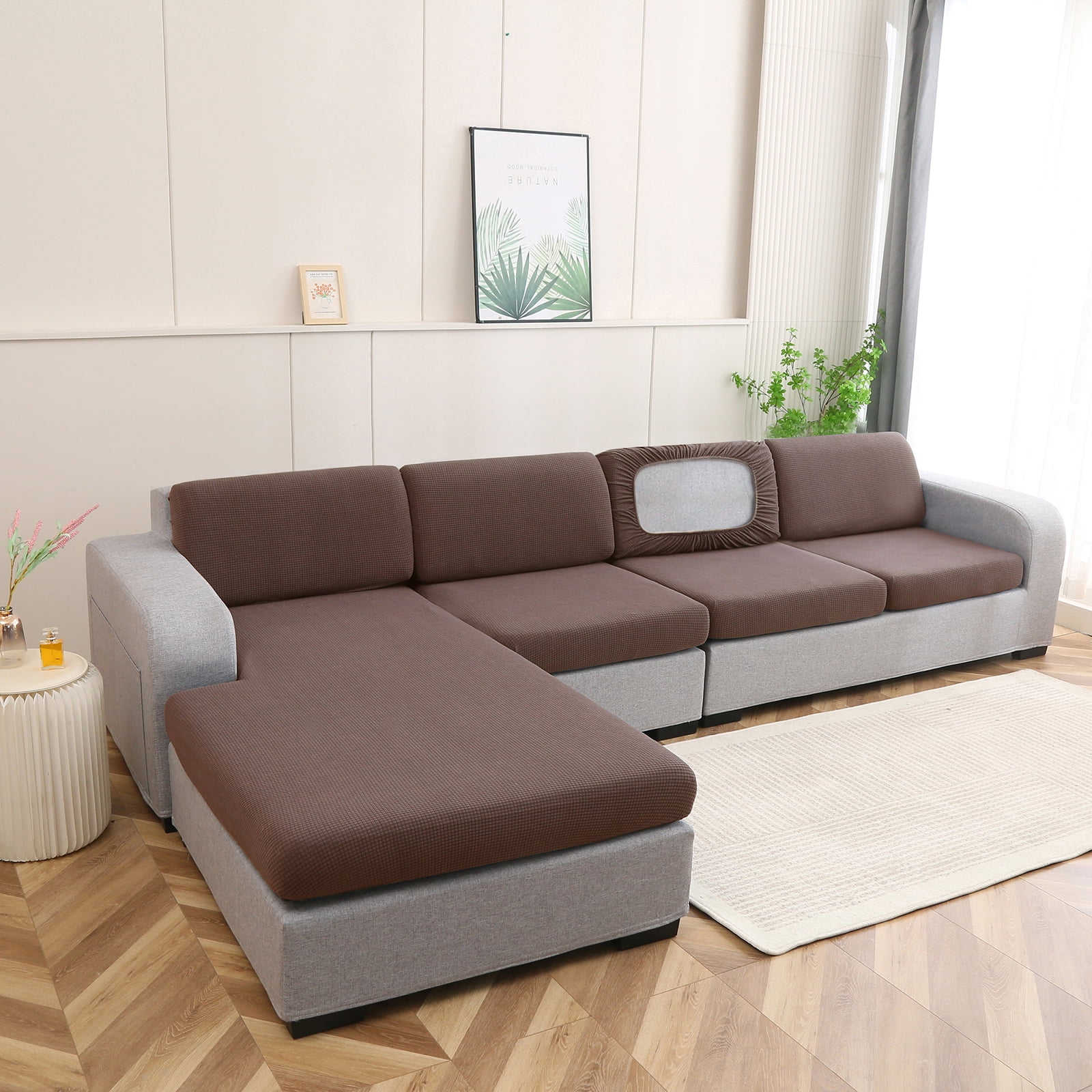 DONGPAI Stretch Couch Cushion Cover Waterproof Extra Large Sofa Cushion Cover Sofa Seat Slipcover Furniture Protector for Living room 1 Piece Brown Walmart