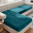 thumbnail image 1 of DONGPAI Stretch Velvet Couch Cushion Covers for Sectional Sofa L Shape, Sofa Couch Soft Seat Slipcover, Blue(for 1 Cushions,1 Piece), 1 of 7