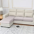 thumbnail image 1 of DONGPAI Stretch Velvet Couch Cushion Covers for Sectional Sofa L Shape, Sofa Couch Soft Seat Slipcover, Light Gray(for 4 Cushions,1 Piece), 1 of 7