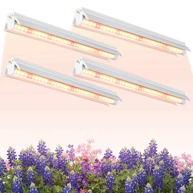 Grow Light T5 4pcs x 10W, 5000k Full Spectrum LED for Indoor Plants, V ...