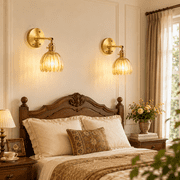 DONGPAI 2 Pack Vintage Battery Operated Wall Sconce with Amber Tulip Glass Lampshade Wireless Rechargeable Wall Light with Remote Control for Bedside Bedroom Doorway