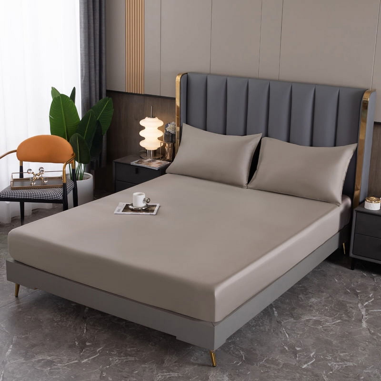 DONGTIAN 100 Silk Fitted Sheet Natural Mulberry Silk Fitted Sheet Luxury Sheets Women's Choice