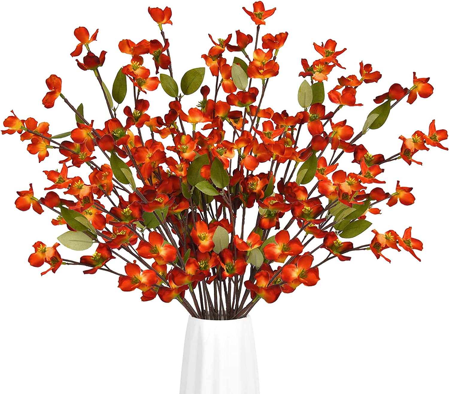 DOITOOL Artificial Silk Plum Blossom In Vase - Fake Flower Centerpiece For Home & Office Table Decor - View #6