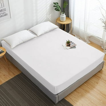 DONGTIAN Cotton Fitted Sheet Solid Color Bed Sheet All-Around Elastic Rubber Band Mattress Cover Queen Size Sheet 160x200
