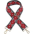 thumbnail image 1 of DONGTIAN Embroidered Bag Straps Replacement Adjustable Guitar Strap Shoulder Purse Straps Replacement Crossbody Silver Clasp Style 04, 1 of 4
