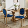 thumbnail image 1 of DONICK French Upholstered Dining Chairs,Farmhouse Round Back Tufted Solid Wood For Kitchen,Restaurant(Velvet,Blue,Set of 4), 1 of 8