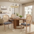 thumbnail image 1 of DONICK French Upholstered Dining Chairs,Farmhouse Round Back Tufted Solid Wood For Kitchen,Restaurant(Rattan,Gray,Set of 4), 1 of 10