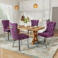 thumbnail image 1 of DONICK Velvet Upholstered Dining Chairs , Kitchen & Dining Room Chairs, Nailheads Tufted, Soft, Solid Wood Frame (Purple, Set of 4), 1 of 12