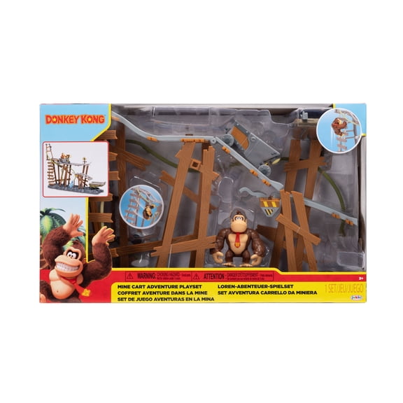 Nintendo 2.5 inch Donkey Kong Action Fgure Deluxe Mine Cart Feature Playset