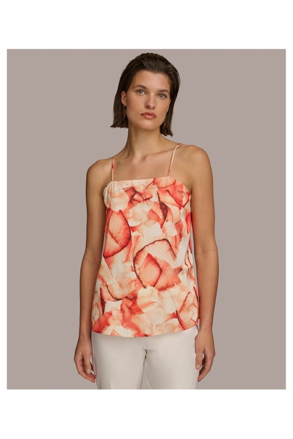 NEW YORK Womens Adjustable Straps Tank Top, Orange, Large