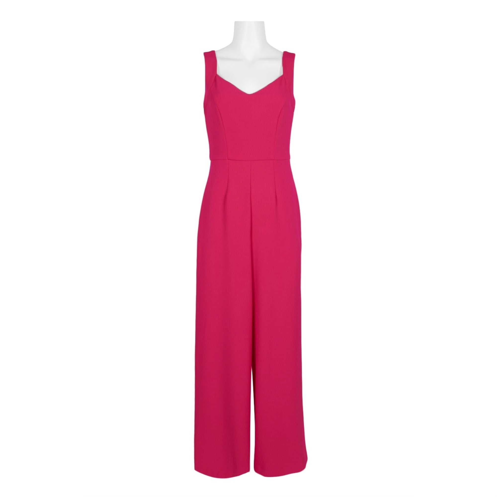 Donna Ricco V-Neck Sleeveless Zipper Back Pockets Solid Crepe  Jumpsuit-BLACK / 16 - Walmart.com