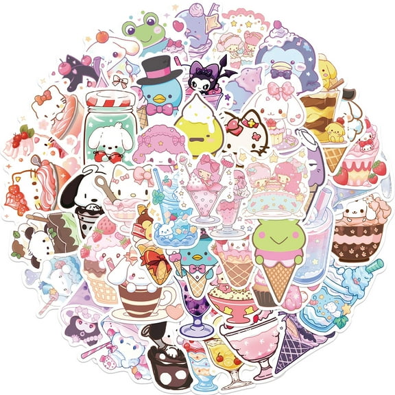 DONNGZAE 200 PCS Cute Sanrio Cartoon Stickers for Kids Teens, Vinyl Waterproof Water Bottles Laptop Skateboard Stickers SLO526-0400
