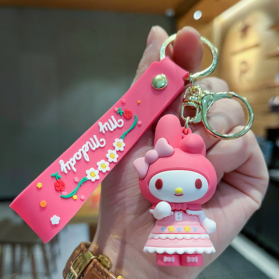 DONNGZAE Sanrio Hello Kitty Cartoon Character Silicone Keychain - Cute Backpack Accessory and Ideal Holiday Gift SLO526-0510
