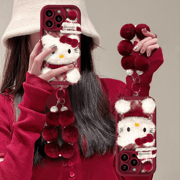 DONNGZAE for iPhone X/XS Case, Cute Cartoon Hello Kitty Phone Case, Soft Rubber Shockproof Protective Case for Women Girls Kid Gift SLO526-0908