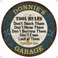 thumbnail image 1 of DONNIE'S Garage Rules 14" Round Metal Sign Garage Wall Decor 100140015268, 1 of 1