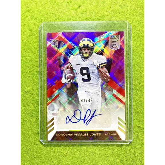 DONOVAN PEOPLES JONES AUTO PRIZM ROOKIE CARD # /49 SP RC 2020 Elite BROWNS LIONS