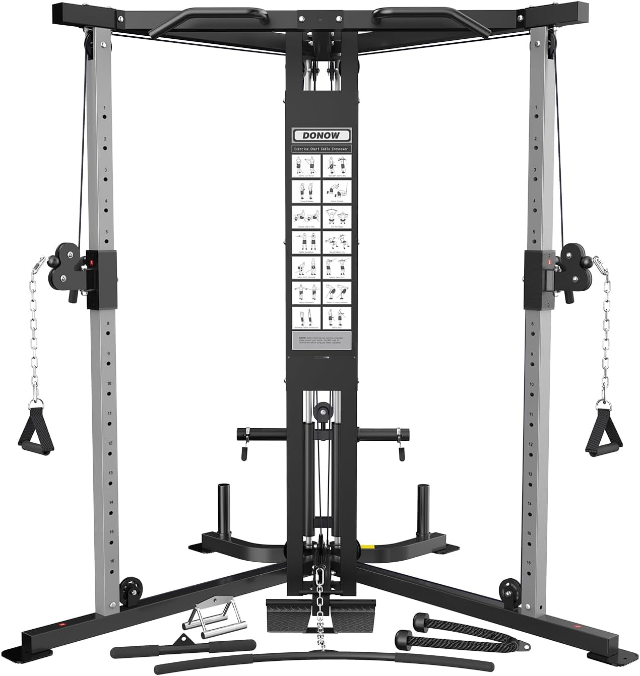 DONOW Cable Crossover Machine Cable Fly Machine Home Gym System Workout Station with Dual Pulley System Pull Up Bar Cable Bar and LAT Pull Down System Walmart