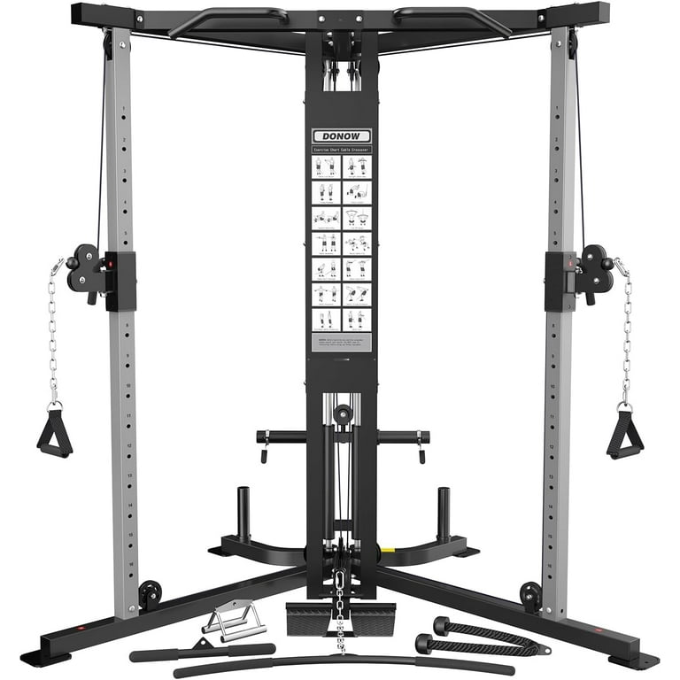DONOW Cable Crossover Machine Cable Fly Machine Home Gym System Workout Station with Dual Pulley System Pull Up Bar Cable Bar and LAT Pull Down