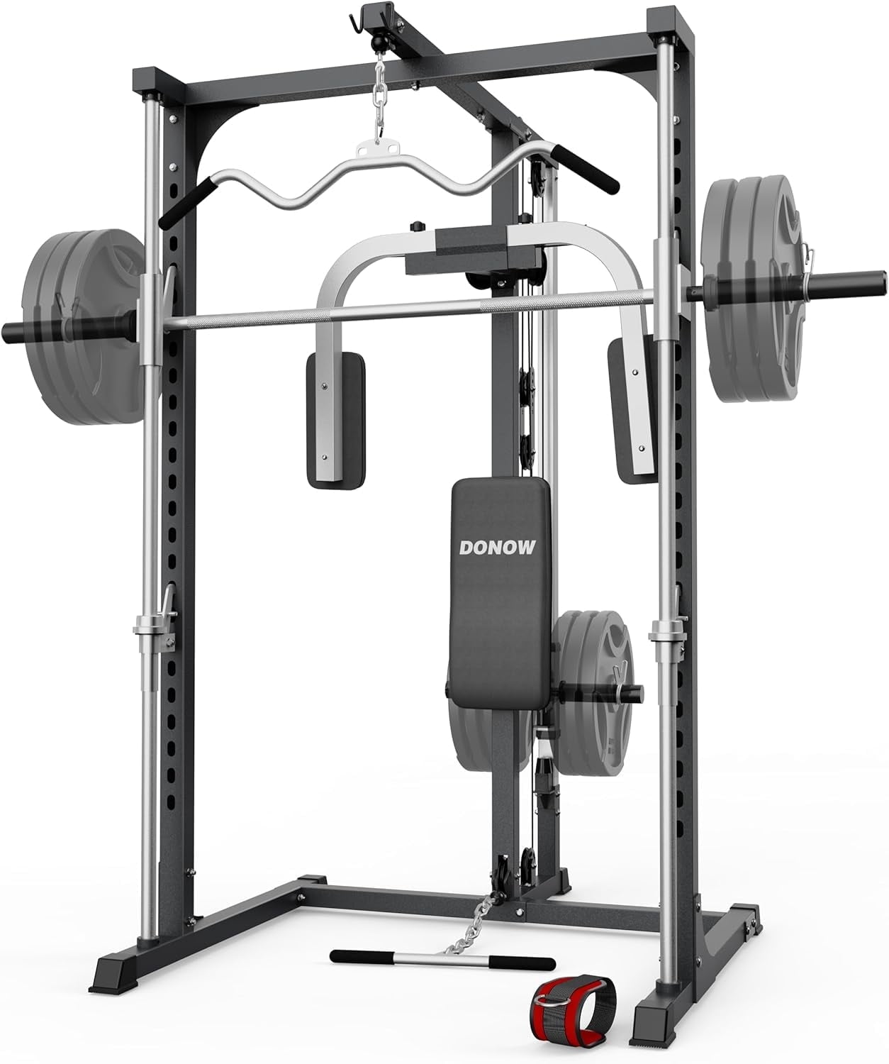 DONOW Squat Rack with Smith Bar Home Gym System