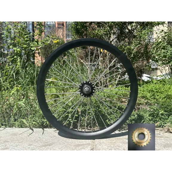 DONSP1986 20'' Double Wall Rim 10G 36 Spokes Rear Wheel & Flywheel - MTB/Road/Cruiser Bike