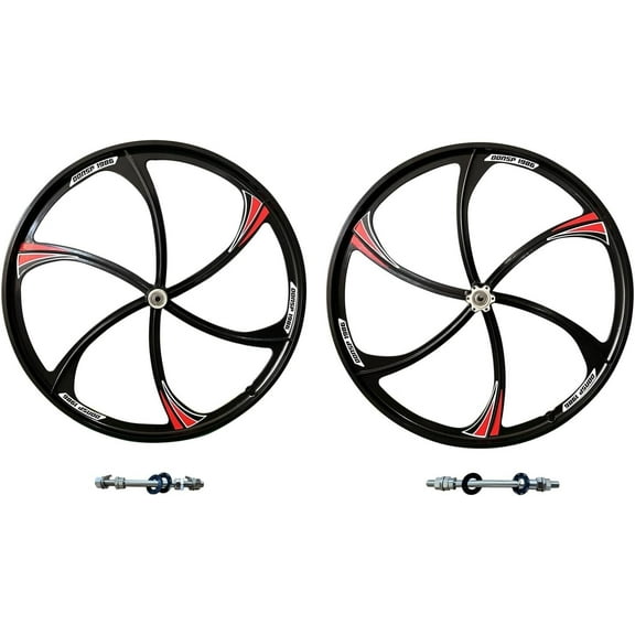 DONSP1986 26" Black Magnesium Mag Wheel Set-100x135MM-MTB Road Cruiser Bike Wheel