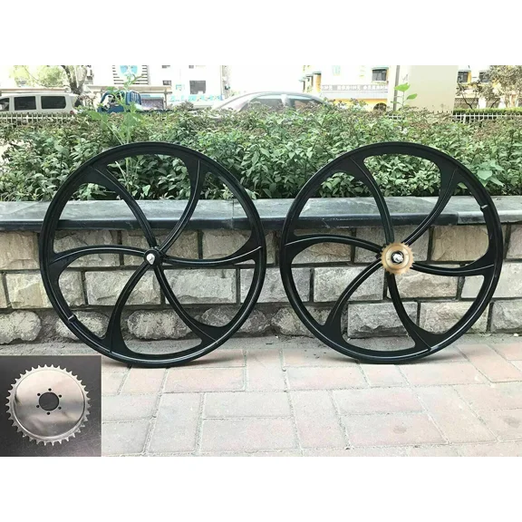DONSP1986 26" Mag Wheels Set Rims 100*120MM & 22T Flywheel & 36T Sprocket-Motorized Bicycle
