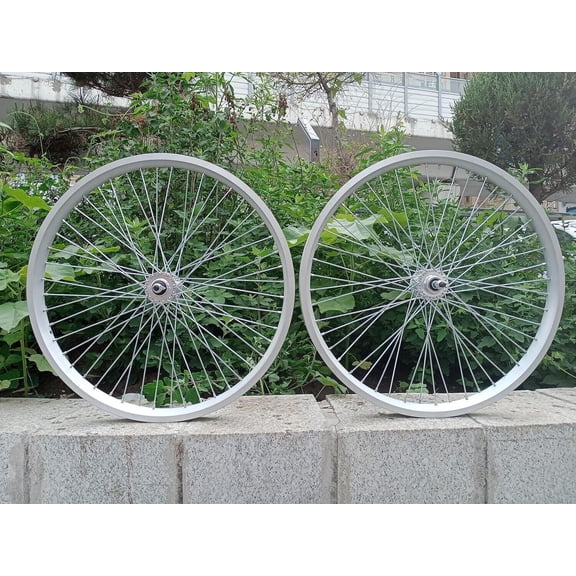 DONSP1986 26'' x 2.35-3.5 Front and Rear Bike Wheel Set, Silver
