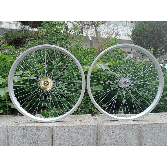 DONSP1986 26"x2.35-3.5 Tire Spoke Wheelset 48x12G & Flywheel, Double Layer Alum Bike Wheel