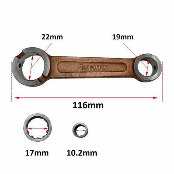DONSP1986 66/80CC ZL40 Long Connecting Rod W/Needle Bearing for 2 Stroke Motor