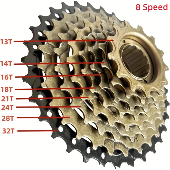 DONSP1986 Bike Threaded Flywheel 8 Speed Bicycle Freewheel 13-32T Bike Sprocket