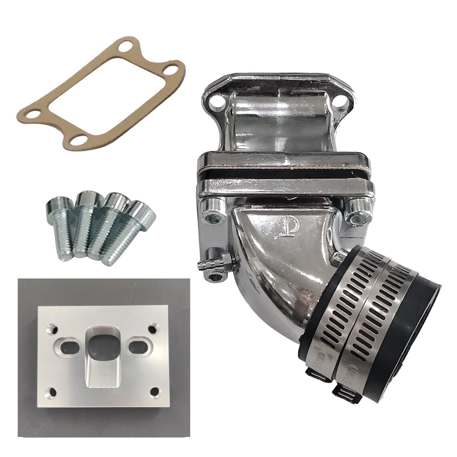 DONSP1986 Dio Reed Valve Kit and CNC Block (Square) -66cc/80cc/100cc Gas Motorized Bicycle