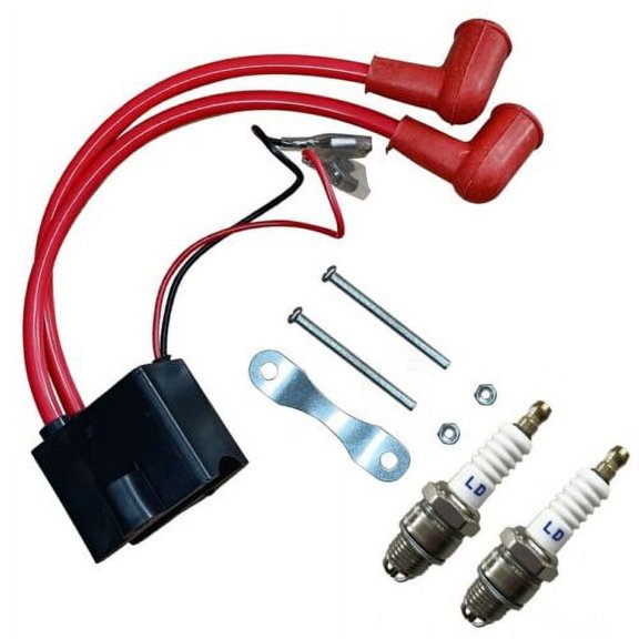DONSP1986 LD100 Two Heads Capacitor Discharge Ignition & Spark Plugs - 2 Stroke 100CC CDI